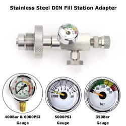 Adaptador HPA botella DIN a botella pequeña acero inox desconexión
