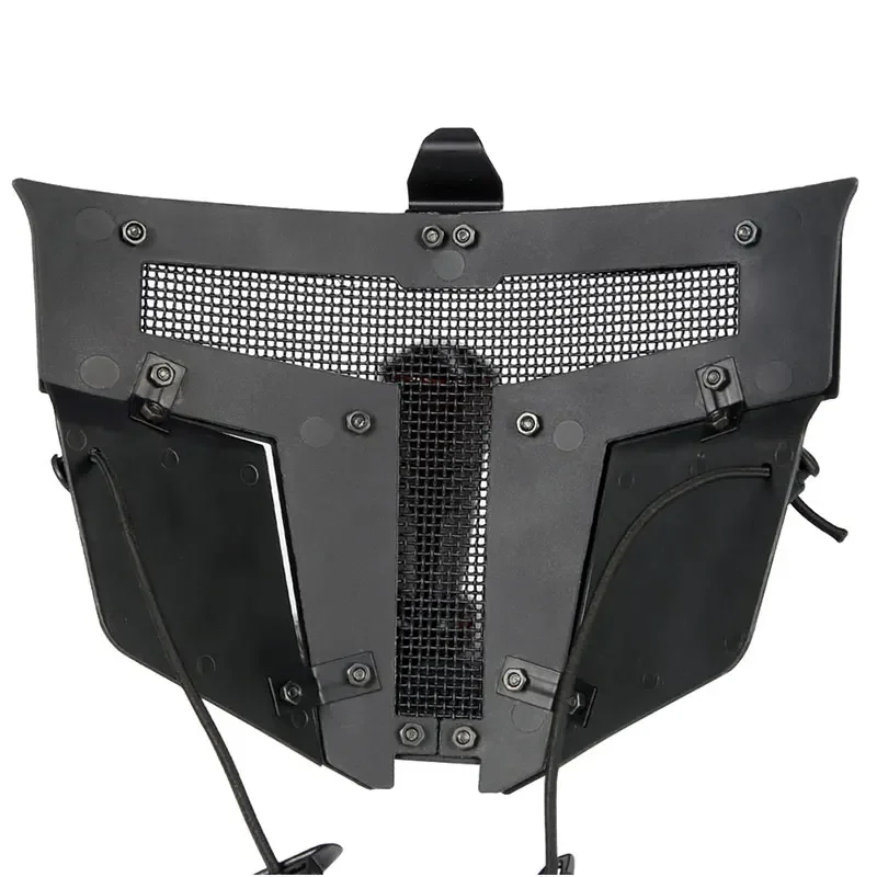 Máscara protectora táctica para caza, máscara protectora de cara completa de malla de acero, para Airsoft, Paintball, esgrima de tiro, CS, casco de protección para juego Sparta - imagen 3
