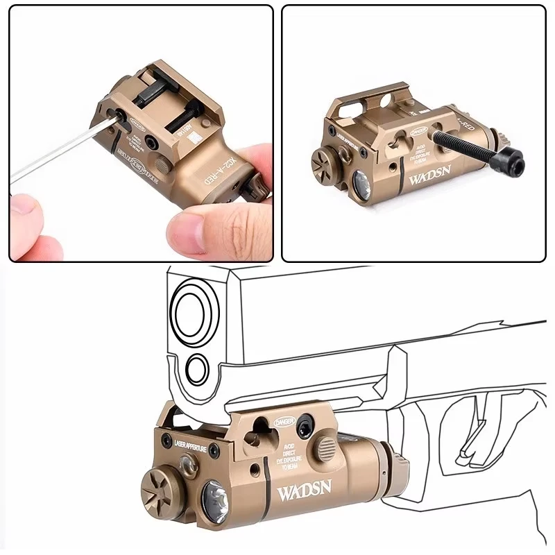 WADSN-linterna táctica XC1 XC2 P320 Glock 17 G17 G19, pistola de Airsoft, accesorios de explorador aptos para riel Picatinny de 20mm - imagen 5