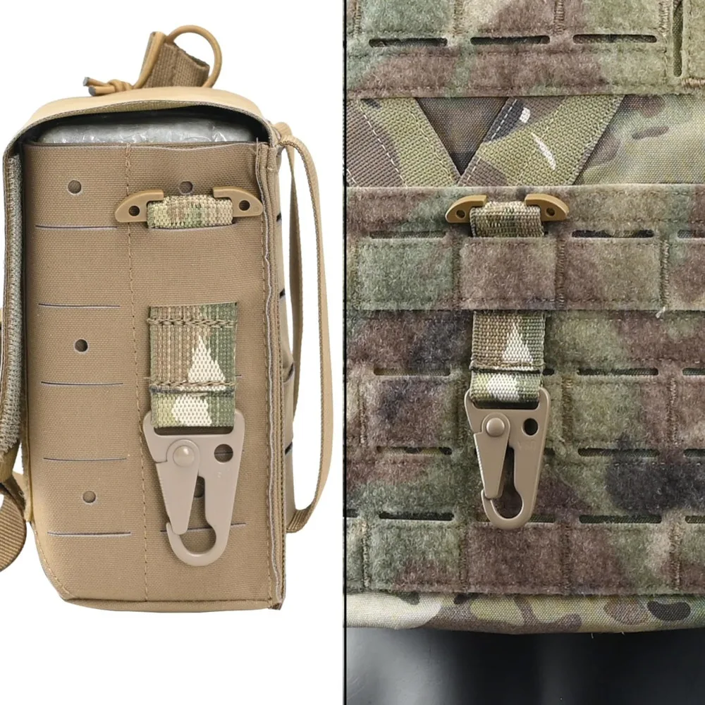 Gancho de choque Molle para equipo táctico, Clip para cinturón Molle con soporte en T, accesorios para cinturón de batalla para guantes, llaveros, chaleco de caza - imagen 5