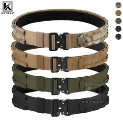 KRYDEX-Cinturón de combate táctico MOLLE de 1,75 pulgadas para hombre, correa de camuflaje para caza interior y exterior, hebilla de Metal de liberación rápida, resistente