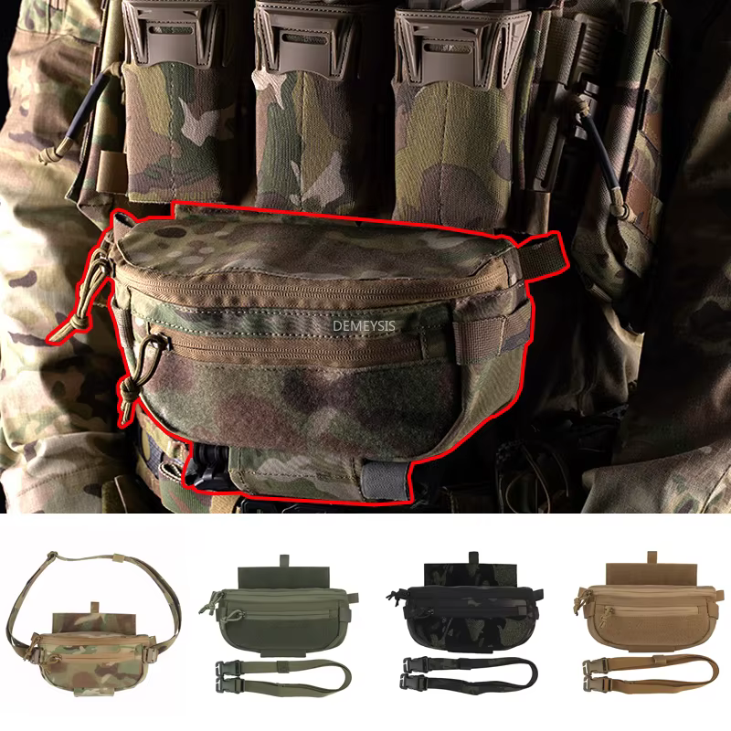 Riñonera táctica abdominal compacta MOLLE – Airsoft y caza