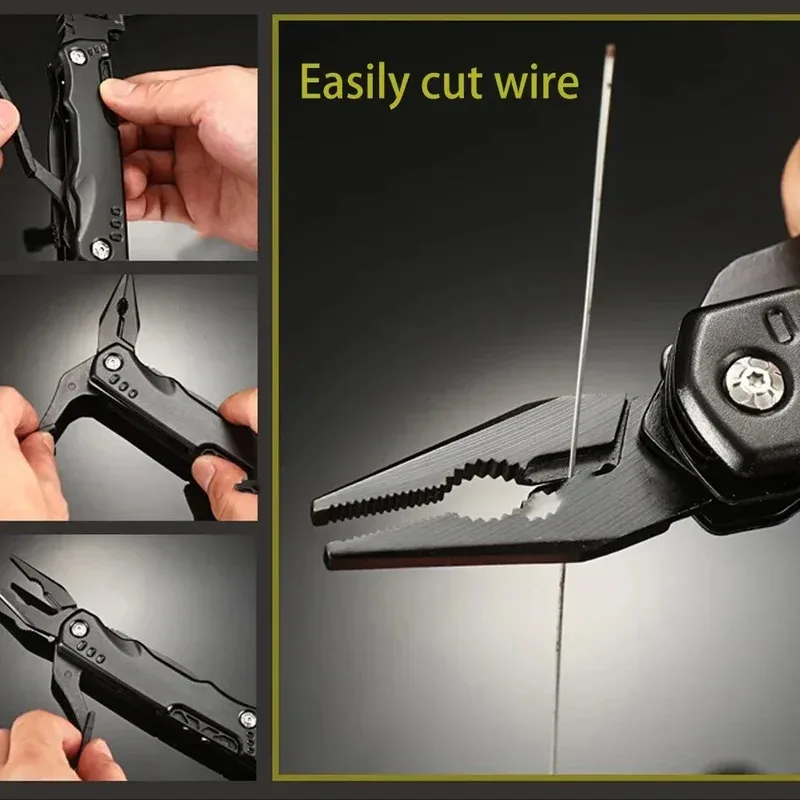 Alicates plegables universales 16 en 1, combinación de martillo y llave multifunción, herramientas manuales ajustables para supervivencia al aire libre y Camping - imagen 5