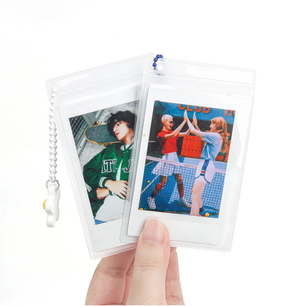 5 unids/set caja de almacenamiento de fotos transparente de película de 3 pulgadas caja de fotos de cámara instantánea para Fujifilm Instax Mini 12/11/9/8/7 con correa - imagen 5