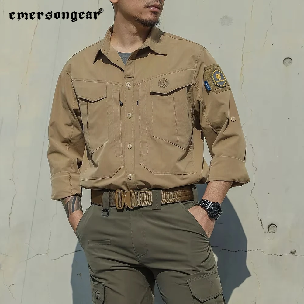 Emersongear-Camiseta táctica Persecutor de etiqueta azul para hombre, camisetas de manga larga, camisetas, camisetas, entrenamiento de caza, senderismo, informal, urbano - imagen 3