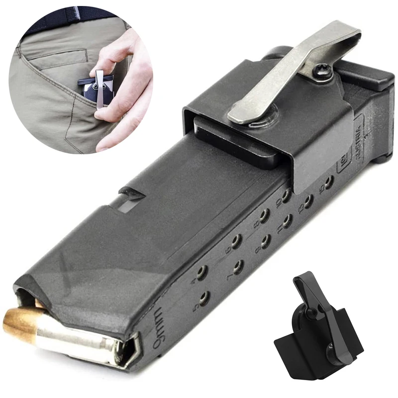 Portacargador táctico magnético de clip para cinturón, pistola