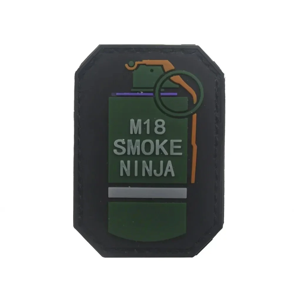 M67 Grenade M18 Smoke 3D PVC Patch Rubber Hook and Loop Morale Badge Tactical Backpack Decoration Sticker Patches for Clothing - imagen 4