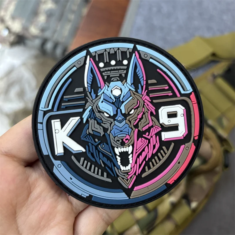 Parche táctico K9 para perro, brazalete de PVC 3D, insignia de moral militar, parches con gancho, pegatinas para mochila y ropa