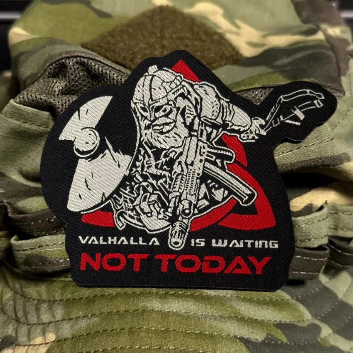 Chevron "Valhalla" está esperando parches tejidos de gancho y bucle para ropa moral táctica mochila militar personalizada apliques pegatina - imagen 4