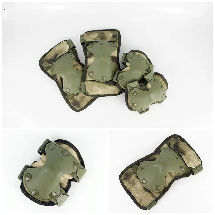 Rodilleras y coderas de camuflaje para hombre, protección táctica, verde, pequeño, 6B51 - imagen 3