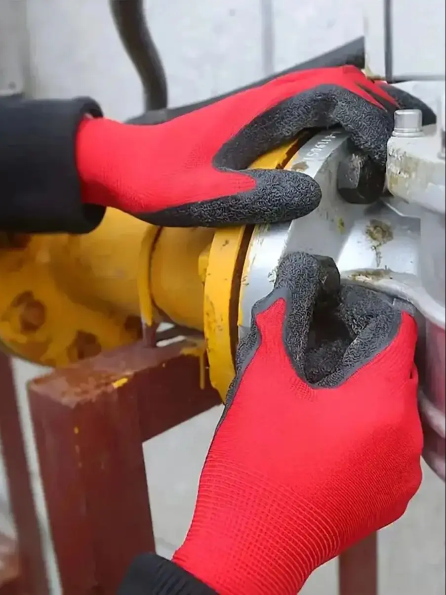 40 piezas/20 pares de guantes protectores de trabajo de seguridad tejidos de poliéster sumergido en goma látex palma jardinería deshierbe guantes de construcción - imagen 4
