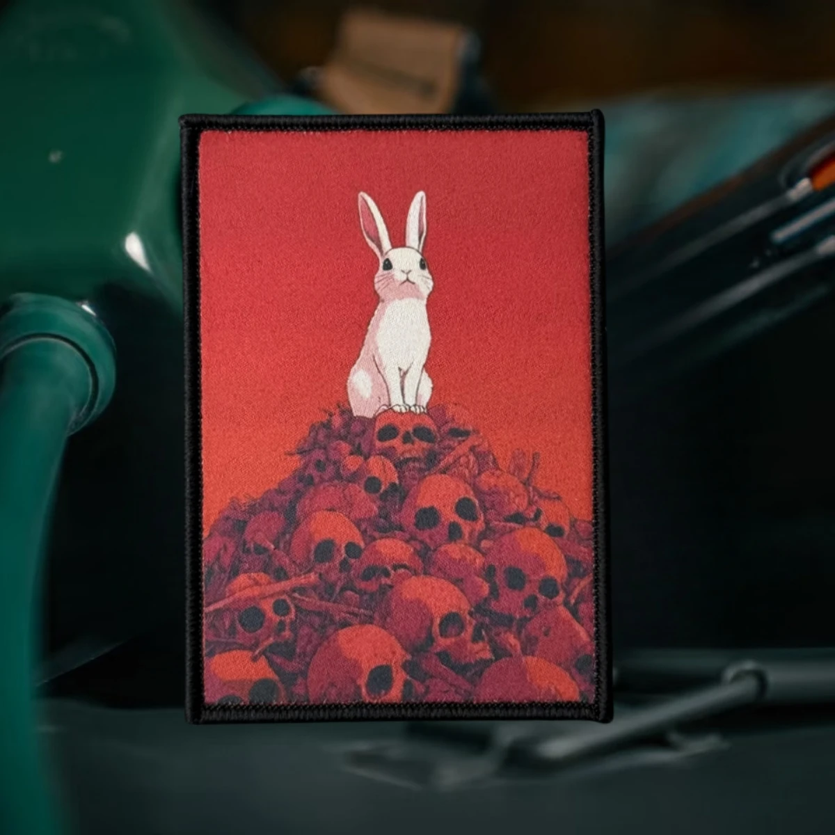 Parche de insignia de moral divertido "conejo esqueletos", emblema táctico militar, parches de gancho y bucle impresos para ropa, pegatinas para mochila - imagen 5