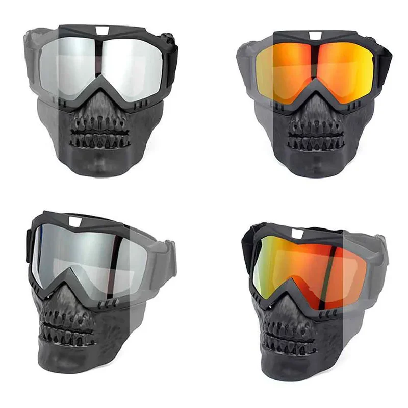 Máscara facial completa de Paintball con gafas antiniebla máscara táctica de motocicleta ciclismo tiro CS Cosplay máscara de fiesta - imagen 5