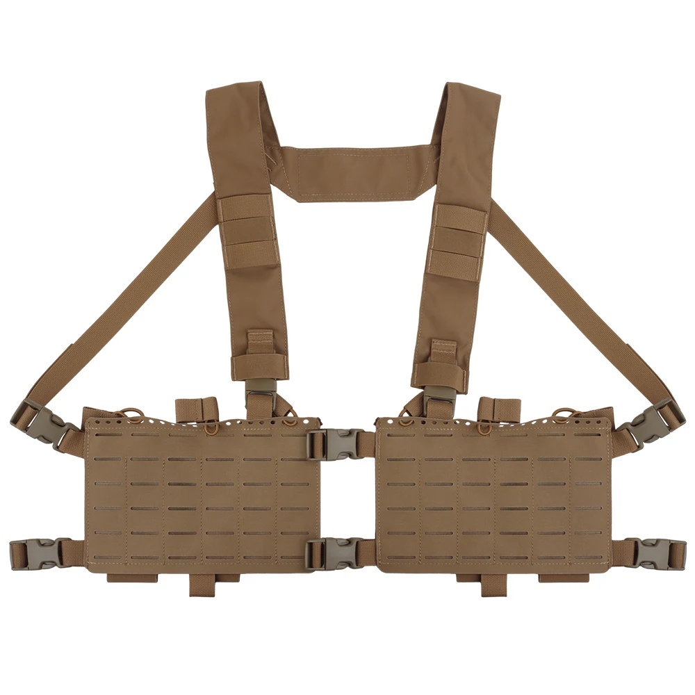 Chaleco táctico Alpha Chest Rig para caza, Panel frontal con corte láser, soporte elástico para Mag, arnés H, chaleco de caza para Paintball Airsoft - imagen 2