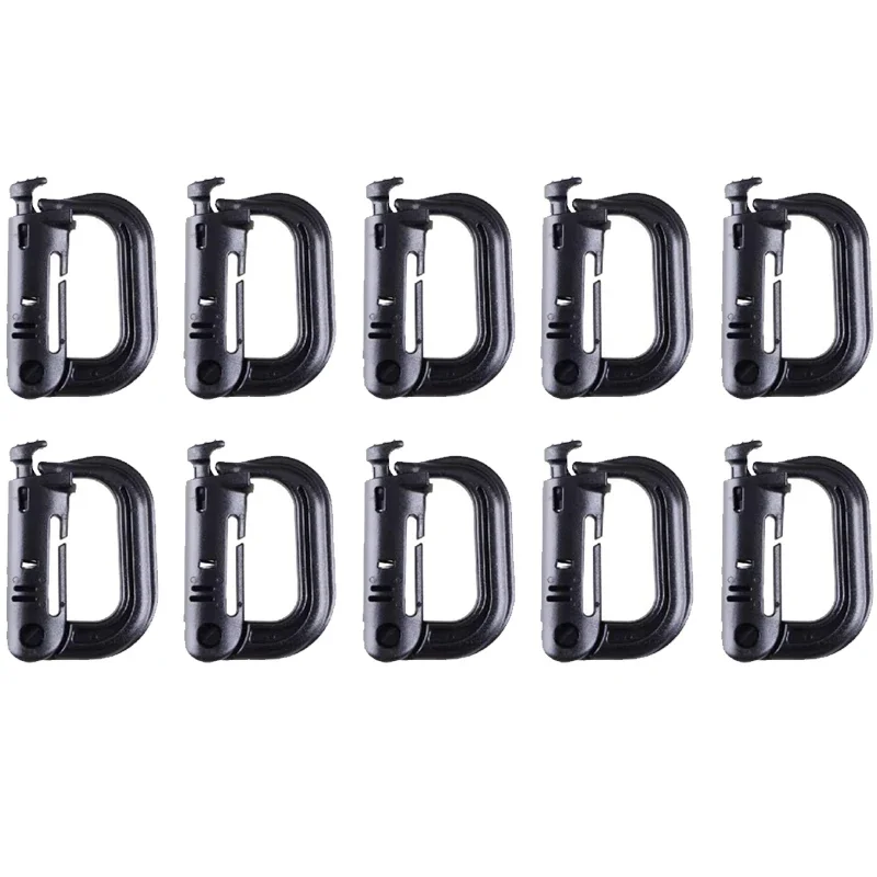 Mosquetón con grillete de plástico, Clip de anillo en D, correas Molle, hebilla para mochila, bloqueo a presión, Grimlock, equipo de acampada para senderismo al aire libre, 5/10/12 Uds. - imagen 2