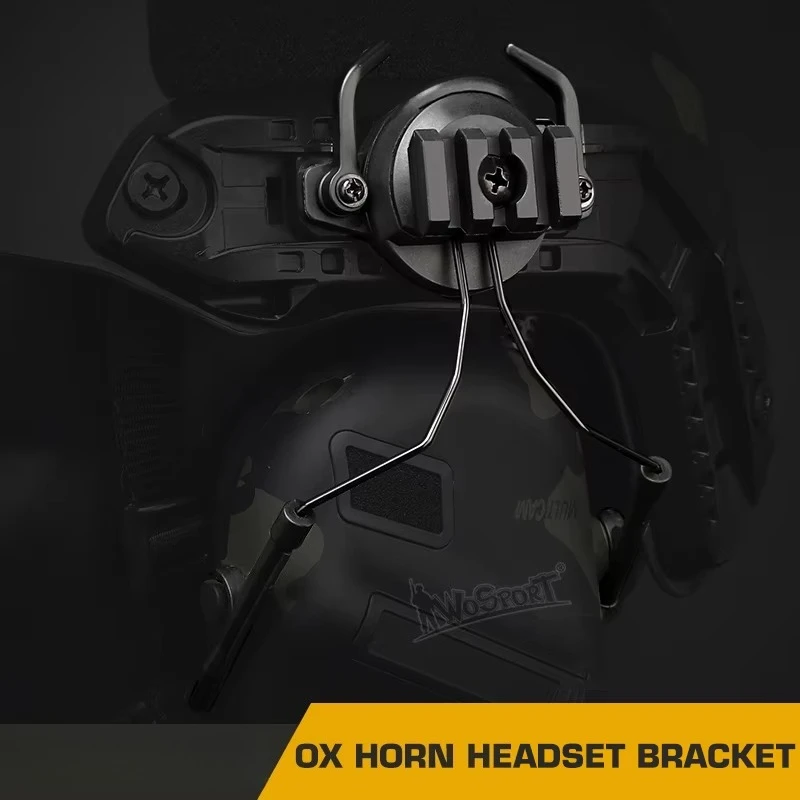 Adaptador de soportes de riel táctico para casco, auriculares con rotación de 360 grados, soporte de riel Airsoft, soporte de cuerno de buey - imagen 2