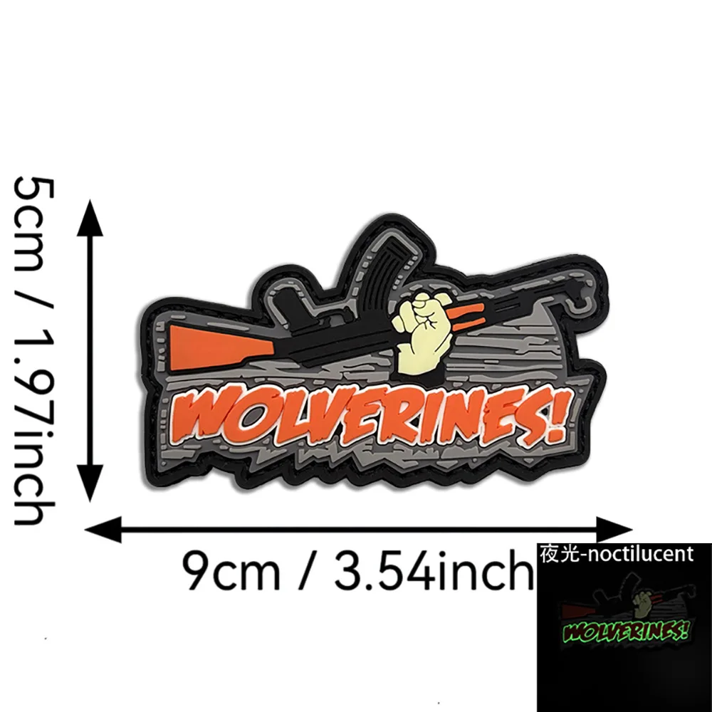 WOLVERINES Holding AK divertido insignia de moral parches de PVC para ropa táctica militar apliques personalizados gancho bucle mochila pegatina - imagen 3