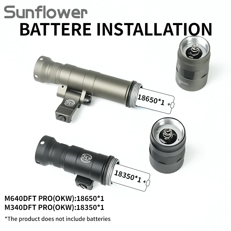 Luz táctica M640DFT M340DFT para exteriores, linterna para Rifle Airsoft, luz LED para arma, foco apto para riel de 20mm, accesorio de caza - imagen 5