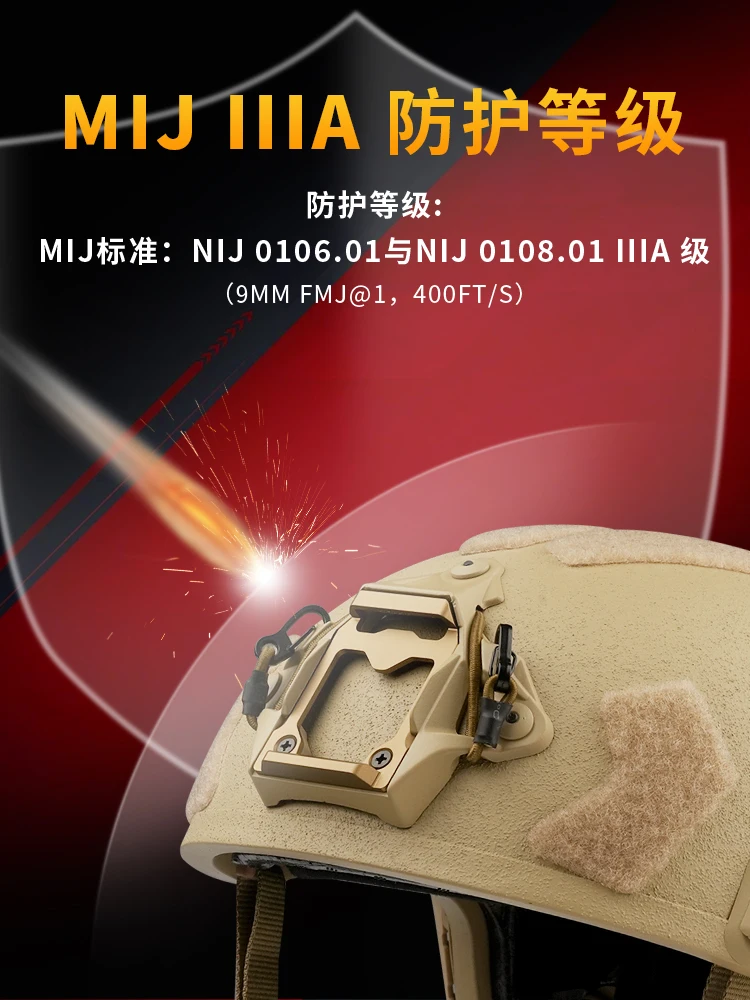 Casco SF rápido de aramida de alto rendimiento: casco táctico balístico NIJ IIIA, equipo de paintball que puede actualizar el forro de Wendy - imagen 5