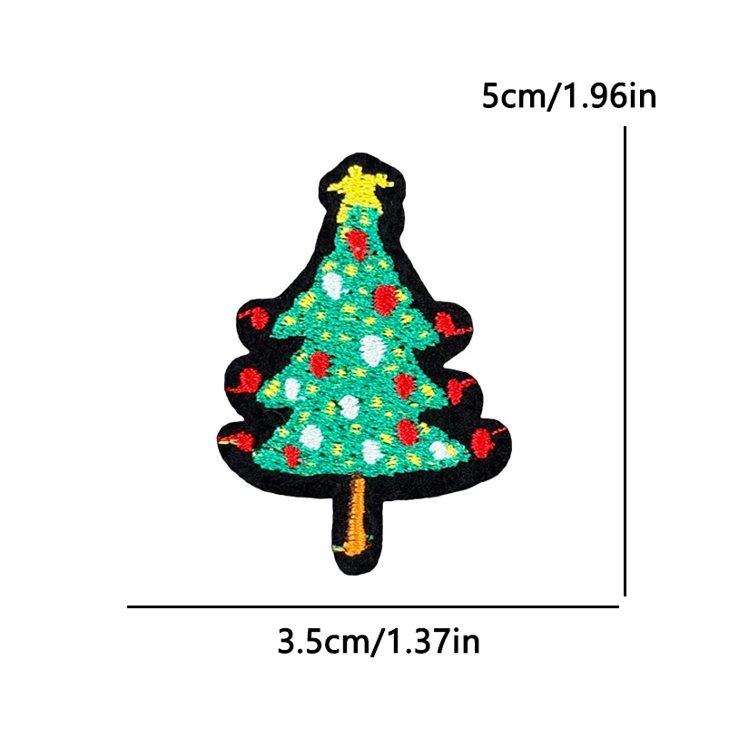 10 Uds. Parche de dibujos animados de Papá Noel, parches bordados de Navidad, parches para planchar para ropa, parches termoadhesivos, pantalones vaqueros DIY - imagen 5