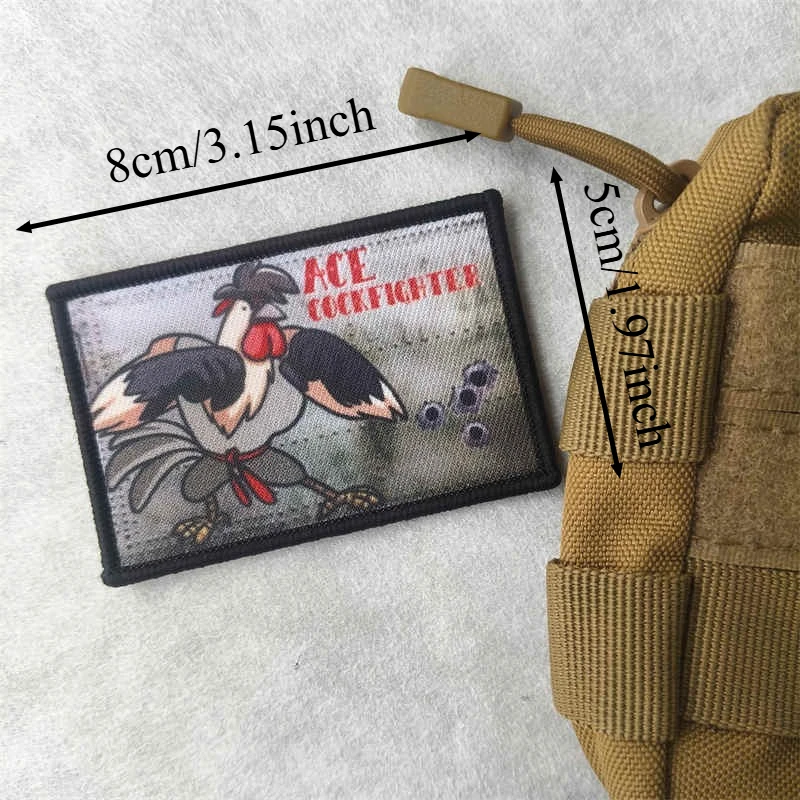 Parche con estampado de gallo de cuervo, chaleco táctico, parches de gancho y bucle para ropa, brazalete decorativo, mochila, insignia de moral, pegatinas - imagen 3