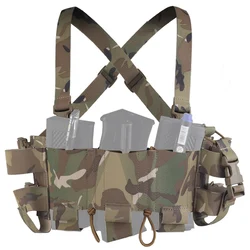 Chaleco táctico WG con triple portacargadores Molle y radio