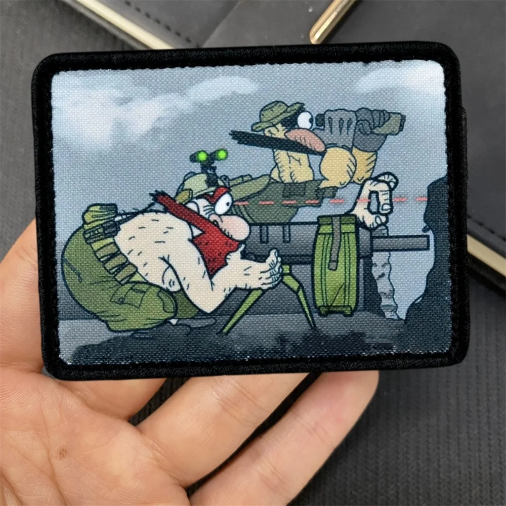 Parches tácticos con gancho y bucle para hombre gordo, insignia de moral de tiro, brazalete, soldado, pegatina para mochila al aire libre - imagen 2