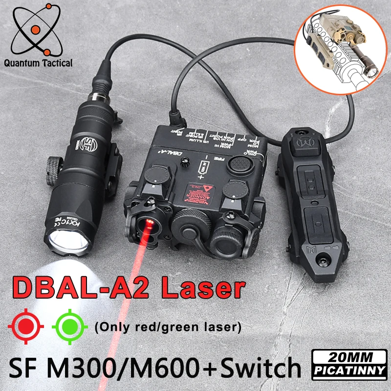 Interruptor de presión de doble control para láser de punto rojo y verde táctico WADSN DBAL A2, linterna Surefir SF M300 M600, compatible con riel de 20 mm - imagen 2