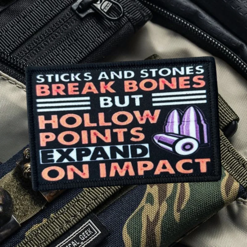 Parche con estampado de palos y piedras para chaleco táctico, insignia de moral con gancho y bucle, pegatinas decorativas para mochila, parches para brazalete para ropa - imagen 5