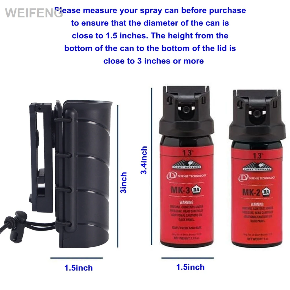 Bolsa táctica para bastón, soporte para pulverizador de pimienta, Clip Molle, funda para aerosol de mazza abierta, funda para linterna, accesorios de caza - imagen 2