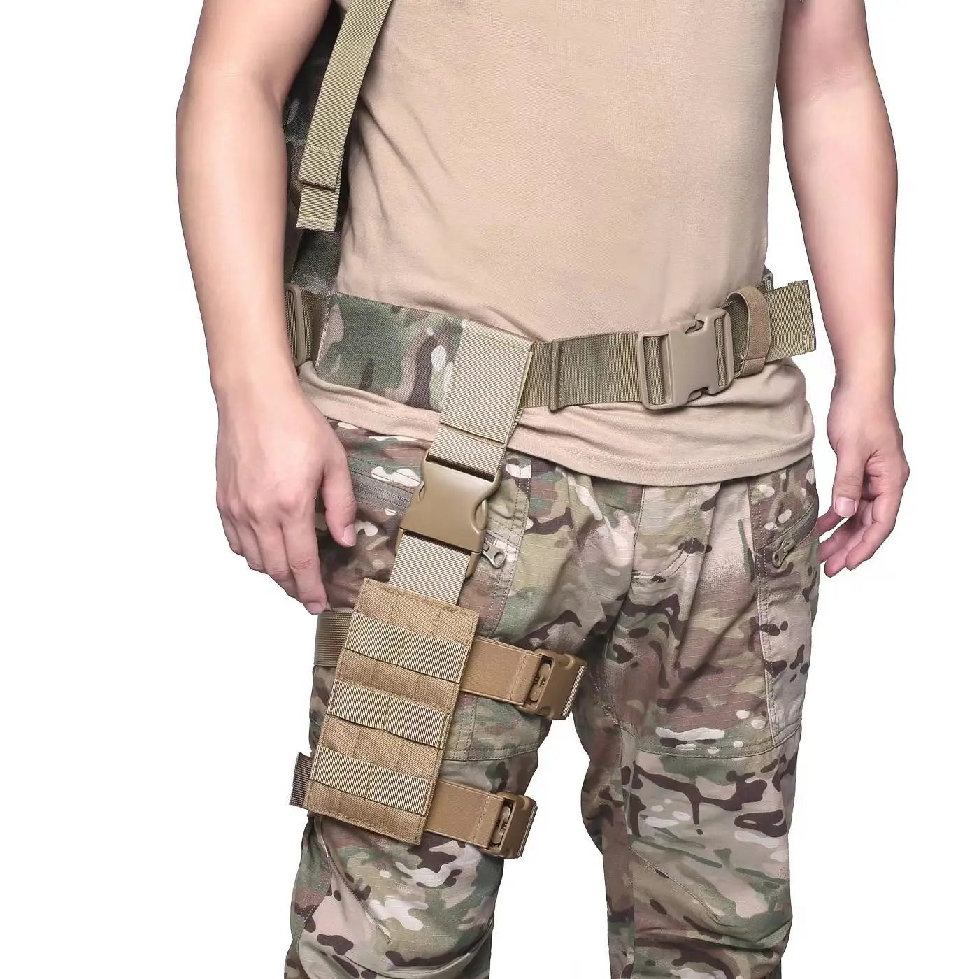 Correa de pierna táctica para exteriores, correa de accesorios para bolsa de pierna táctica CS multiusos, equipo de camuflaje realista para exteriores - imagen 2
