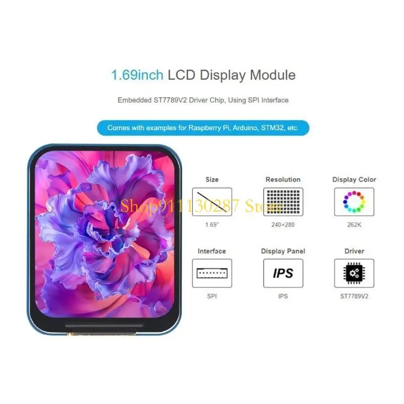 J1HC 1.69 pulgadas Módulo visualización LCD 240x280 Resolución con pantalla LCD interfaz IPS - imagen 2