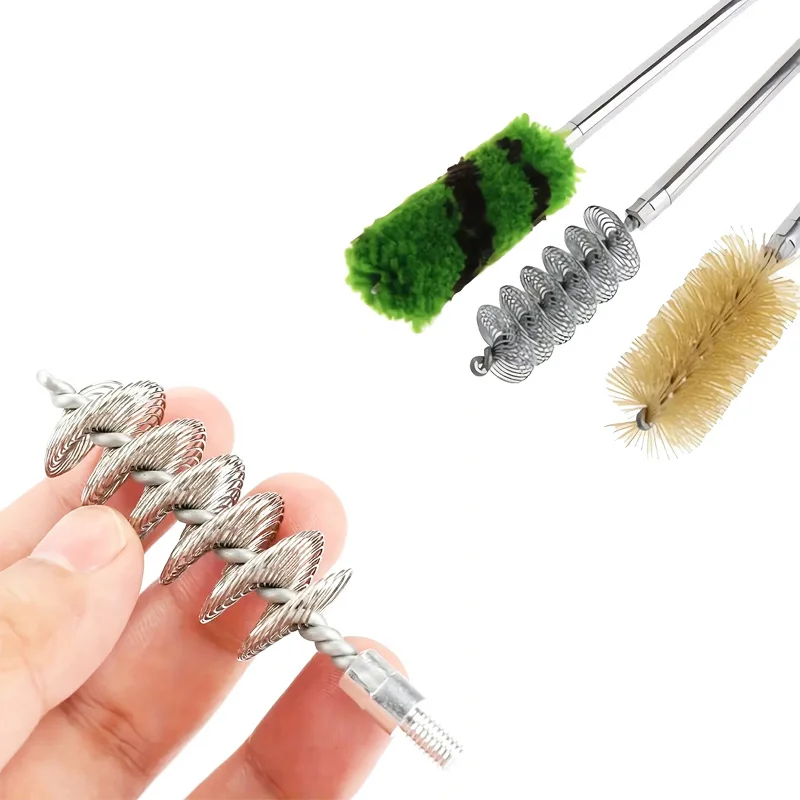 3 uds cepillo de limpieza varilla cepillo Kit de limpieza herramienta-eje de Metal duradero, cepillos de cerdas suaves para pistola 16GA limpieza de Rifle de caza - imagen 5