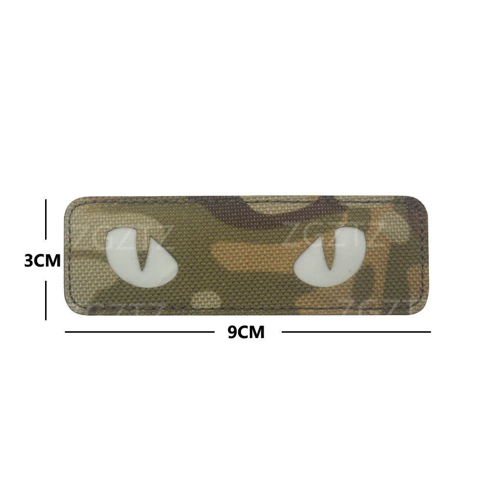 Ojos de tigre de gato, insignias de mal de ojos, parches para ropa con gancho y bucle que brillan en la oscuridad, pegatinas de insignias tácticas militares para sombrero, mochila - imagen 5