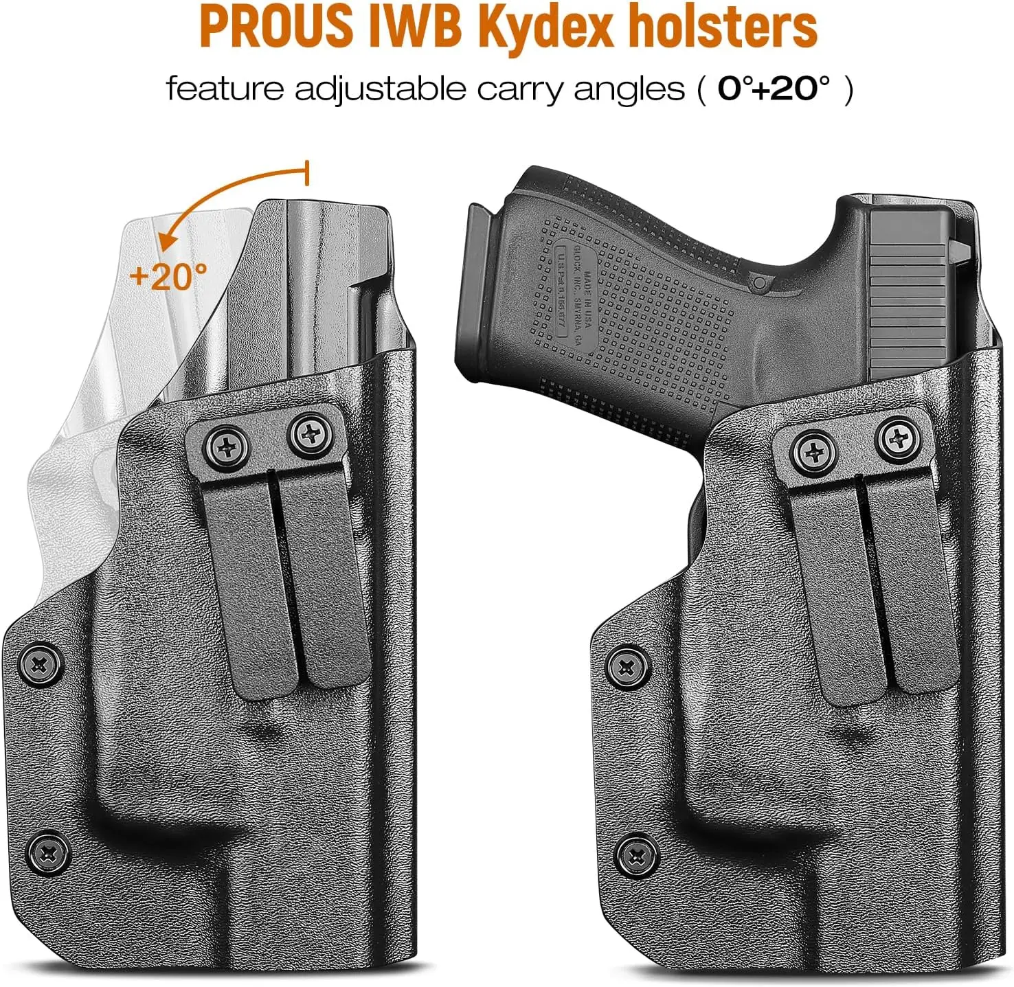 Compatible con Glock 17/19 Gen 3-5, 23/32 Gen 3-4 y 19X/ 44/45 con TLR6, funda Kydex IWB, cinturilla interior, transporte oculto, mano derecha - imagen 5