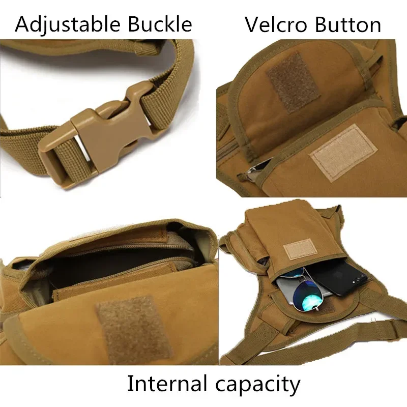 Riñonera deportiva táctica para hombre, riñonera con cremallera, bolsa para pierna caída, bolsa para bicicleta al aire libre, ciclismo, muslo, motocicleta, bolsa para pierna de carreras