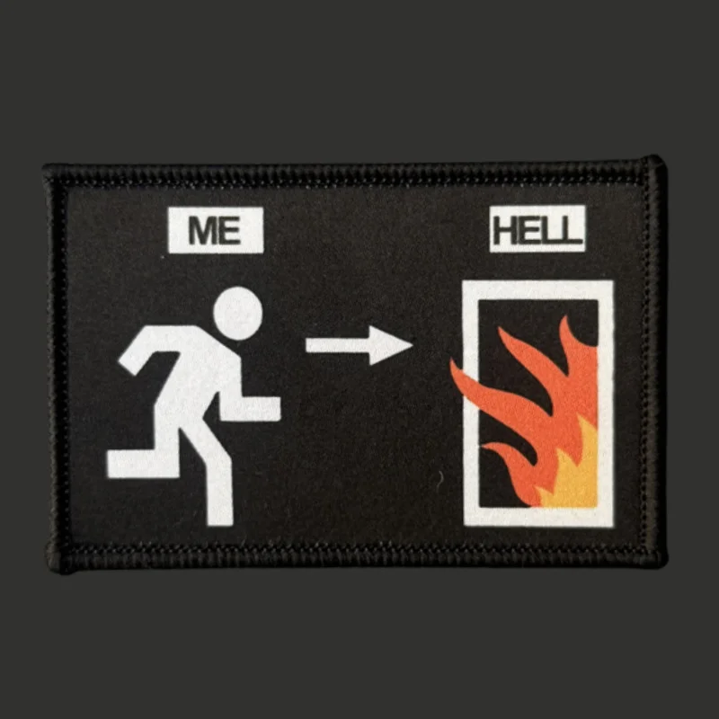 Parche de ir al infierno, insignia de moral táctica, impresión de gancho y bucle, mochila, ropa, accesorios decorativos, pegatinas, brazaletes - imagen 2