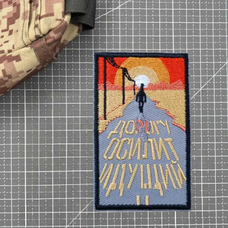 Parche bordado en la carretera, chaleco táctico, insignia de moral con gancho y bucle, pegatinas decorativas para mochila, parches para brazalete para ropa - imagen 4