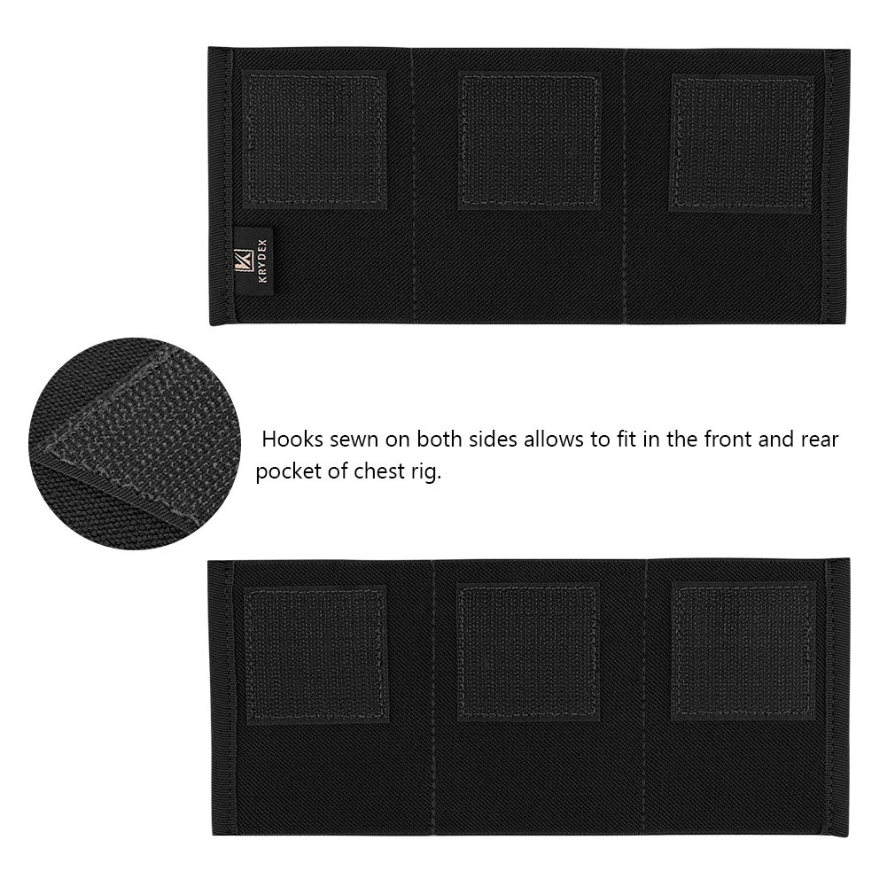 KRYDEX-bolsa de inserción de revista táctica Triple 5,56, soporte magnético elástico, sujetadores de gancho para accesorios de plataforma de pecho MK3 MK4 - imagen 2