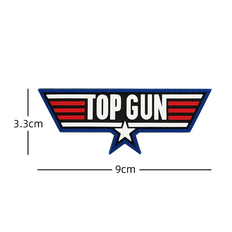 Top Gun 2 insignias de goma de Pvc con gancho y bucle, pegatinas mágicas de gotitas para mochila, parche táctico para ropa, sombrero, brazalete que brilla en la oscuridad - imagen 5