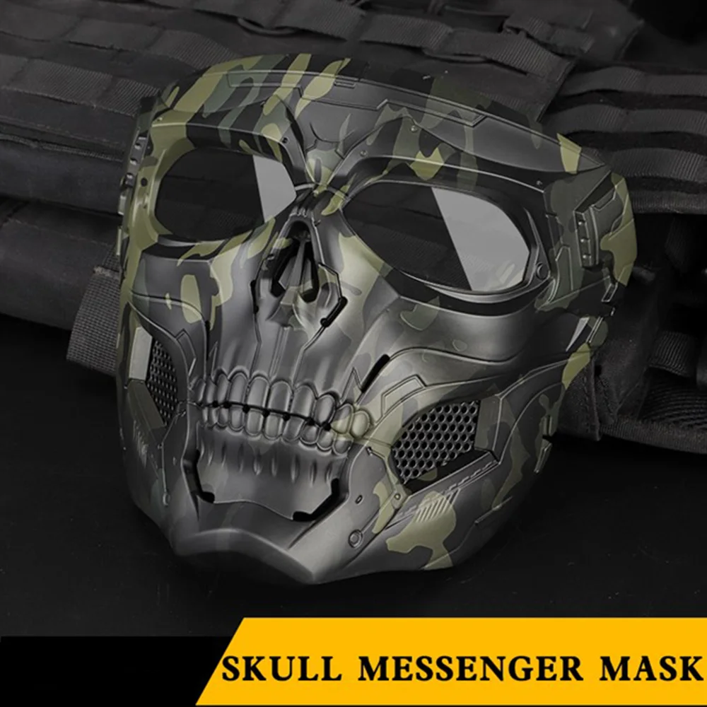 Máscara táctica de Cosplay con diseño de calavera, máscara facial completa Airsoft Cs Paintball, máscara para fiesta de Halloween - imagen 2