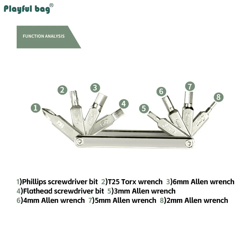 EDC-Herramienta de reparación portátil multifuncional para bicicleta, juego de puntas de tornillo, herramienta combinada plegable, destornillador de reparación de bicicletas de emergencia para exteriores NA73 - imagen 4