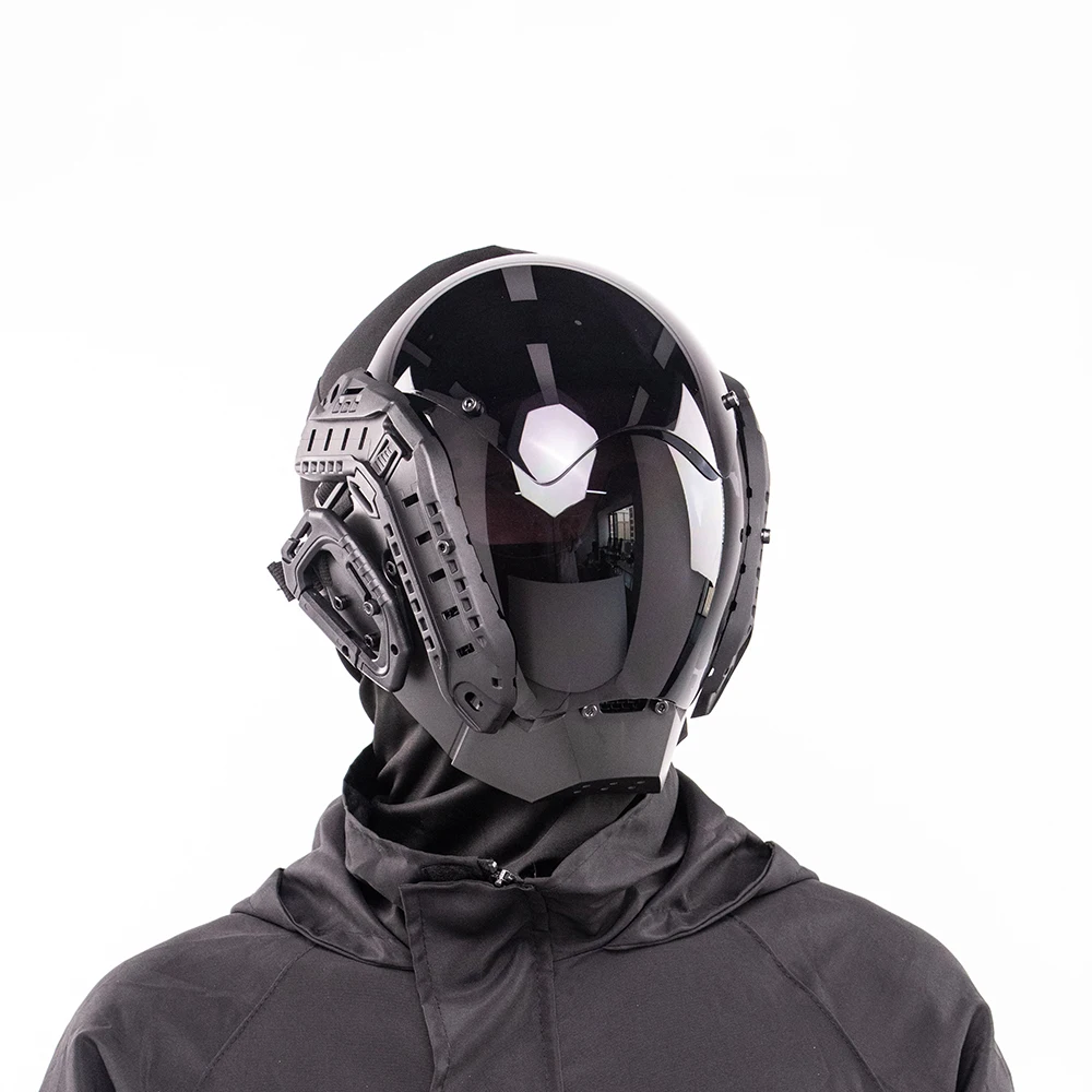 Máscara mecánica Cyberpunk, máscara táctica de Paintball Airsoft de estilo futurista, acabado oscuro sin iluminación, apta para fiesta de disfraces de Halloween - imagen 3