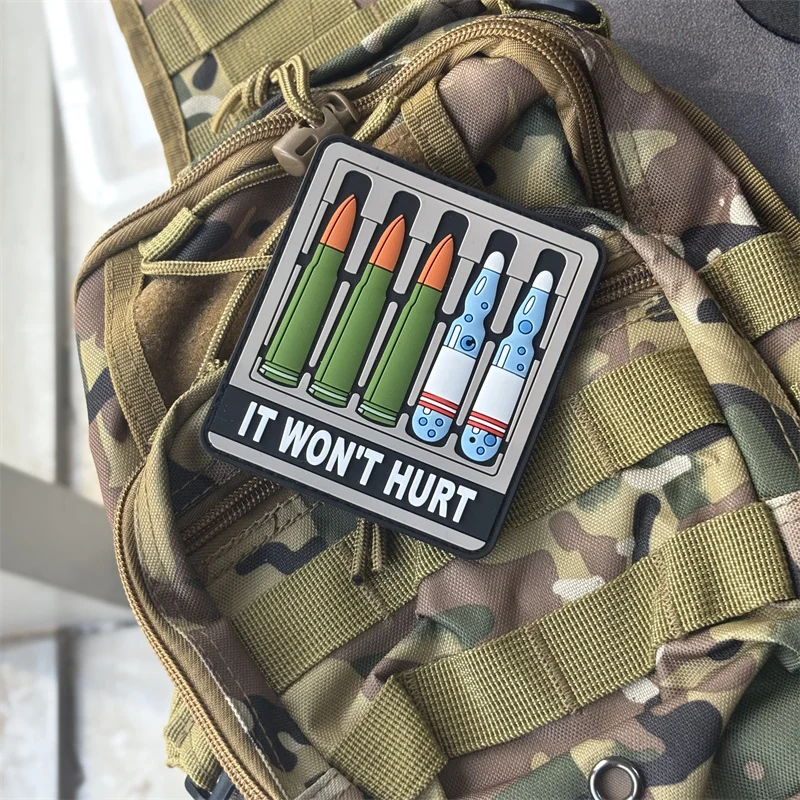 Parche militar "Bullet" de PVC 3D para ropa, insignia de moral táctica, parches con gancho, pegatinas para mochila, brazalete