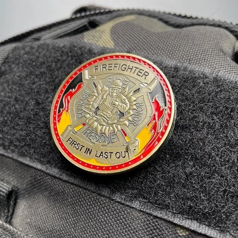 Insignia de moral de Honor con alarma de incendios, emblema de Metal de ser valiente, decoración de brazalete, accesorios tácticos, parches de gancho y bucle - imagen 4