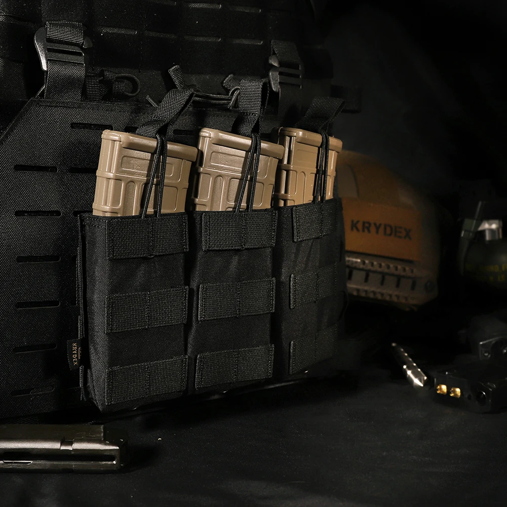 KRYDEX-bolsa táctica para revistas, soporte de correa MOLLE abierto individual/doble/Triple, bolsa Mag para accesorios de caza M4 M16 de 5,56mm - imagen 3