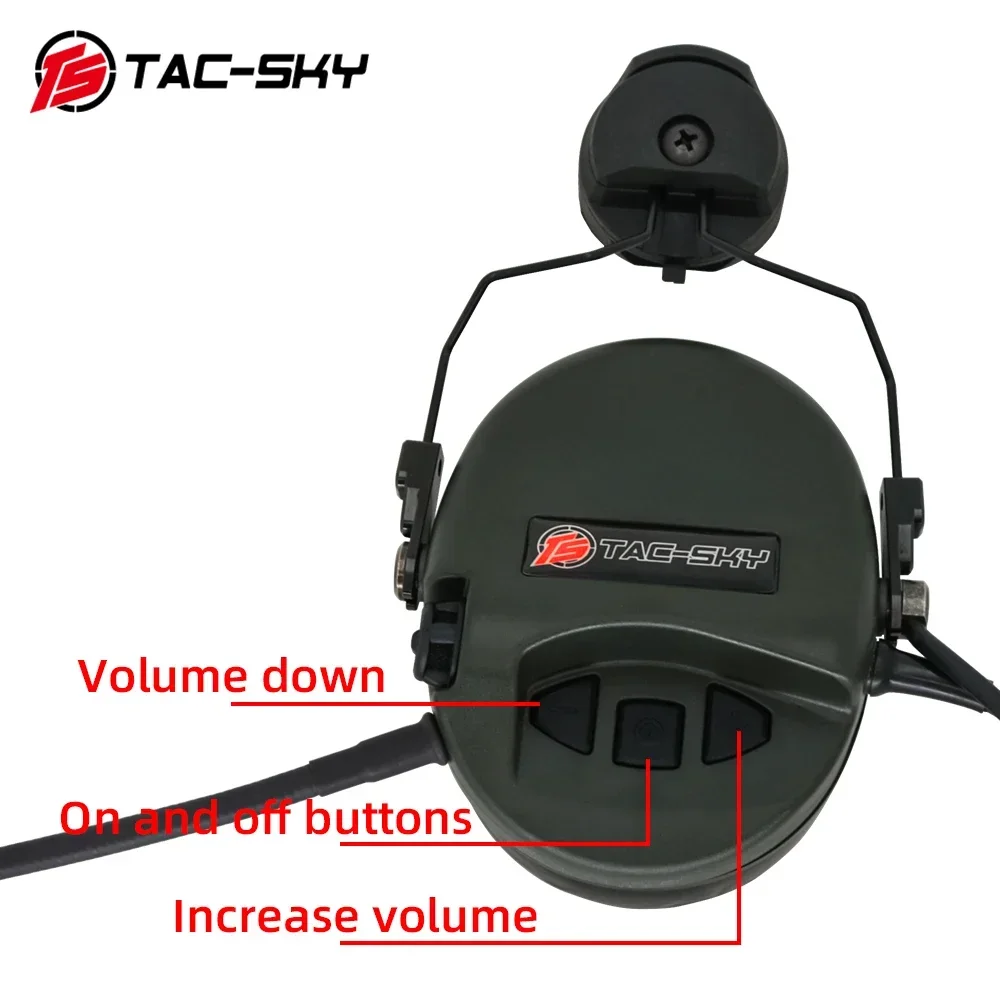 TAC-SKY casco táctico ARC Track Stand versión LIBERATOR II orejeras de silicona protección auditiva Airsoft auriculares deportivos - imagen 5