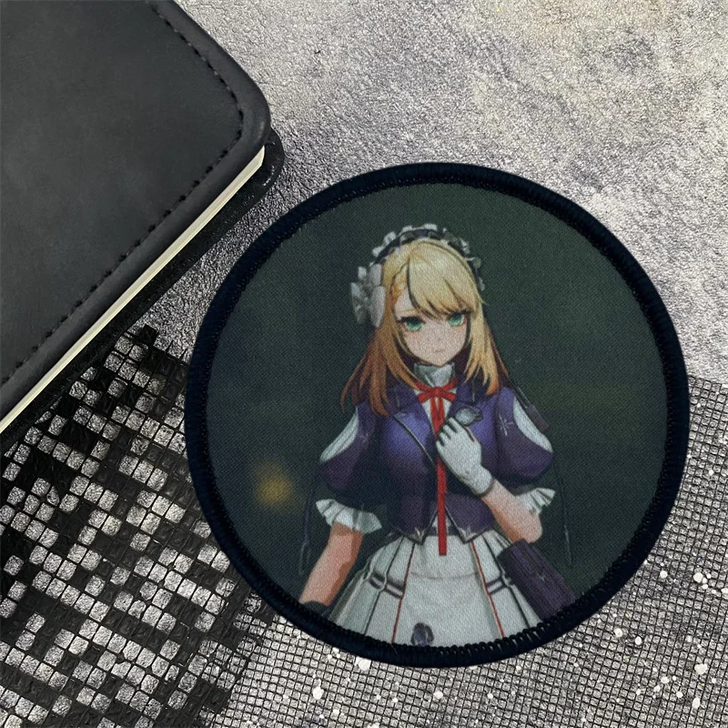 Insignia de segunda moral de animación, parches de tela impresos, brazalete frontal para niña, emblema de gancho y bucle, pegatinas para mochila militar - imagen 2