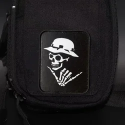 Parche táctico calavera con velcro – Insignia de moral para mochila