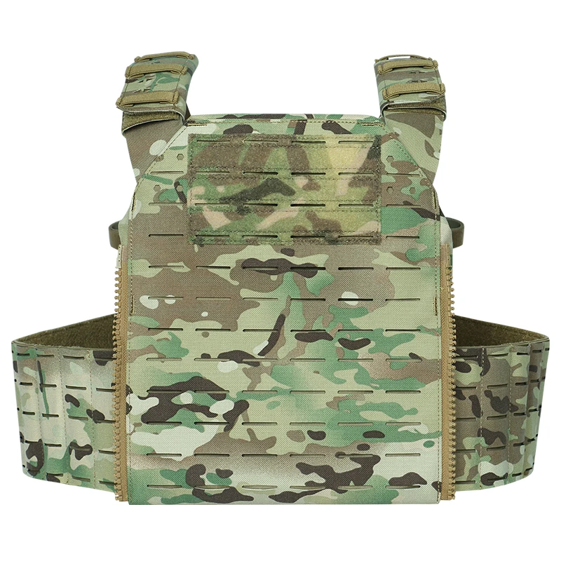 Chaleco táctico de seguridad de poliéster 1000D con Triple equipo, chaleco táctico Molle con corte láser de camuflaje, portador de placa de liberación rápida - imagen 5
